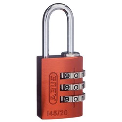 ABUS P/LOCK 145/20 ORG BX ALUM BODY 3 WHEEL COMBO