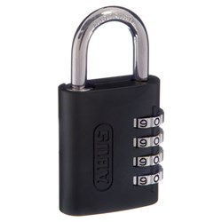 Abus 158 Series School Locker Combination Padlock with 45mm zinc body and 25mm steel shackle resettable key override AP051