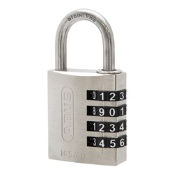ABUS 165 Series 4 Wheel Combination Padlock Weather Resistant 40mm Brass Body Display Pack - 165IB/40C