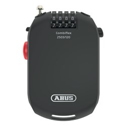 ABUS Combiflex 2503/120 Combination Cable Lock with Adjustable Retractable Cable and Mounting Pouch In Black Display Boxed