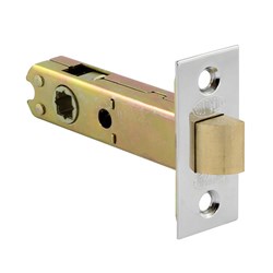 Lockwood Tubular Passage Latch 60mm Backset Square End Face Plate and D Strike Satin Chrome - 5260/1SFDSC