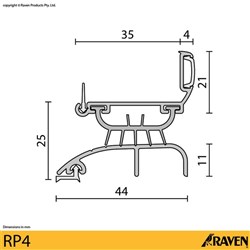 Raven DIY RP4 926mm Storm Proof Door Bottom Seal Clear Anodised Display Pack Display Pack - R4C