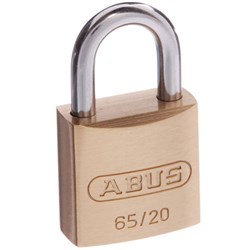 ABUS 65 Series Premium Padlock with 20mm Brass Body and 11.5mm Hardened Steel Shackle KA 201 - 65/20KA1