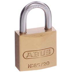 ABUS 65 Series Premium Padlock with 20mm Brass Body and 11.5mm Hardened Steel Shackle KA 6203 - 65/20KA13