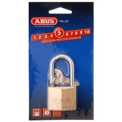 ABUS 65 Series Premium Padlock with 40mm Brass Body and 40mm Hardened Steel Shackle KD Display Pack - 65/40HB40C