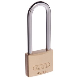 ABUS 65 Series Premium Padlock with 40mm Brass Body and 63mm Hardened Steel Shackle KA 404 - 65/40HB63KA4