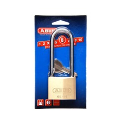 ABUS 65 Series Premium Padlock with 50mm Brass Body and 80mm Hardened Steel Shackle KD Display Pack - 65/50HB80C