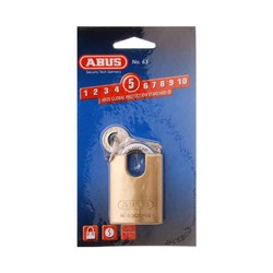 ABUS 65 Series Premium Padlock with 40mm Brass Body and 18mm Concealed Hardened Steel Shackle KD Display Pack - 65CS/40C
