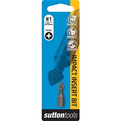 Sutton Driver Bit, Phillips PH1, 25mm Length, Trade Pack of 1 - S1050125