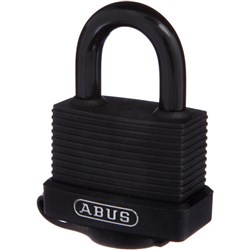 ABUS 70 Series Weather Sealed Padlock with 45mm Black Brass Body and 24mm Plastic Coated Steel Shackle KA6402 - 7045KA12