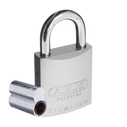 ABUS 83AL Series Premium Rekeyable Padlock with 45mm Silver Aluminium Body and 25mm Hardened Steel Shackle Less Plug - 83AL45NNATLP