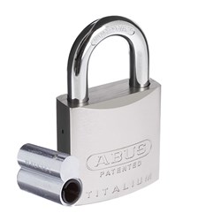 ABUS 83AL Series Premium Rekeyable Padlock with 50mm Silver Aluminium Body and 25mm Hardened Steel Shackle Less Plug - 83AL50NNATLP