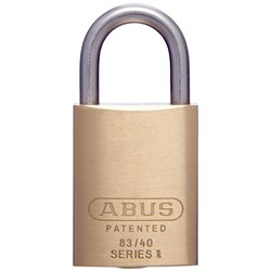 ABUS 83 Series Premium Rekeyable Padlock with 40mm Brass Body and 25mm Stainless Steel Shackle KD - 83IB40KD