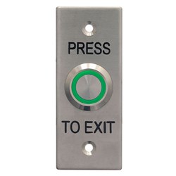 ACSS Exit Button IP65 Brushed Illuminated, Small, (WES1911)