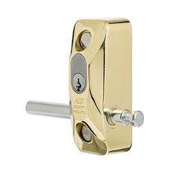 ADI 444 Single Blocklok, Front Fixing in Polished Brass, Keyed to Differ - 444FMPB