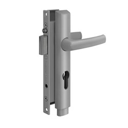 Austral Elegance Push 2 Go Hinged Security Door Lock Set Less Cylinder in Silver - ELP2G/PSIL