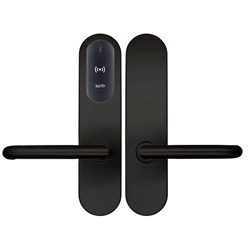 SALTO XS4 Original+ Escutcheon, HSE, ANSI Wide body Z Handle, Black, Black reader, 42-47mm Door, 7.6mm Spindle, Outdoor IP55