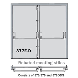 Briton Panic Exit Device Double Pack with Dogging for Doors 1300x2500mm Silver - B377ED/SE