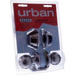 BRAVA Urban Combo Deadbolt and Knob Set LW4 Profile Satin Stainless Steel Display Pack - BRT3632DP