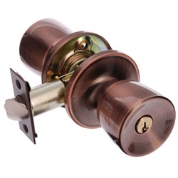 BRAVA Urban Tiebolt Tulip Entrance Knob Set LW4 Profile KD with Adjustable 60/70mm Backset Antique Copper - BRT6900B