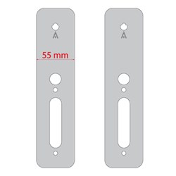 SALTO COVER PLATES SUIT XS4 ONE Ex7xx HANDLE RANGE, 55mm, SS FINISH (PAIR)