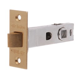 Legge Tube Latch 60mm Backset with 7.6mm Spindles and T Strike Polished Brass - L12002PB-01