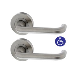 Dalco 7000 Series Furniture Round Rose Full Set with Alpha Lever Satin Stainless Steel