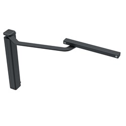 D&D Slimline Vertical Hydraulic Gate Closer Left Hand with Damper and Hold Open up to 150KG Black - DC622G-L-1-9004