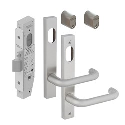 Dormakaba SB2212 Double Cylinder Lock Kit with 6400 Square End Plate Furniture and KA Cylinders SSS - SB2212KIT/DBL/SSS
