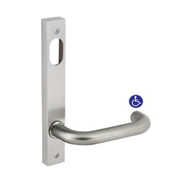 dormakaba Furniture Narrow Square End Plate Visible Fix with Cylinder Hole & 70 Lever SSS - 6401/70SSS 9400000016592