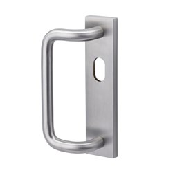 Dormakaba Furniture Square End Plate External Cylinder Hole and Offset Pull Handle Right Hand Satin Stainless Steel - 6680/H15OS RH SSS