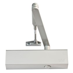 dormakaba TS73 Standard Arm Door Closer EN1-4 with Backcheck Delayed Action and Parallel Arm Bracket Silver - TS 73 SIL 37020401