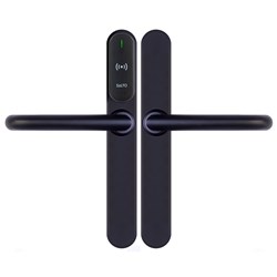 SALTO XS4 Original Plus Euro Escutcheon, HSE with Z Handles, U Spindle Kit, Black Finish and Black Reader. For Indoor Use.