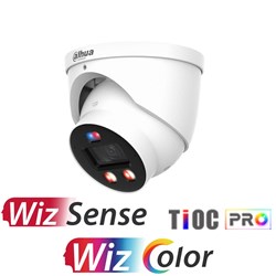 Dahua WizSense Series 6MP TiOC Pro 3.0 Active Deterrence Eyeball Network Camera with 2.8mm Fixed Lens, WizColor Technology, IP67 - DH-IPC-HDW3649H-AS-PV-PRO-ANZ