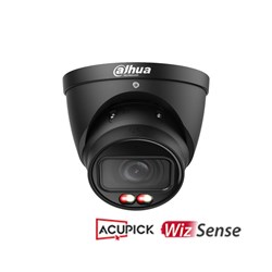 Dahua WizSense Series 6MP Black Eyeball Network Camera with 2.8mm Fixed Lens, AcuPick Technology and White Light LED, IP67 - DH-IPC-HDW3667EM-S-IL-ANZ-BLK