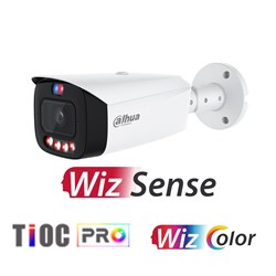 Dahua WizSense Series 8MP TiOC Pro 3.0 Active Deterrence Bullet Network Camera with 2.8mm Fixed Lens, WizColor Technology, IP67 - DH-IPC-HFW3849T1-AS-PV-PRO-ANZ