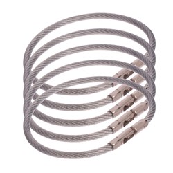 Lucky Line Flex-O-Lock Cable Ring 127mm Nylon Coated Steel in Clear Pack of 5 - 711005