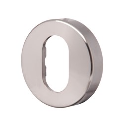 Lockwood Furniture 1370 Series Oval Cylinder Escutcheon - Grub Screw Fix Satin Chrome - 1376/ESC