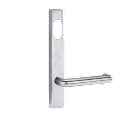 Lockwood Furniture Narrow Square End Plate Concealed Fix with Cylinder Hole and 144 Lever Satin Chrome - 4801/144SC