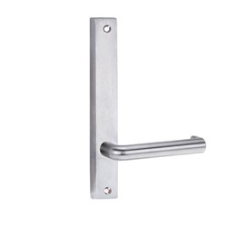 Lockwood Furniture Narrow Square End Plate Visible Fix with 144 Lever Satin Chrome - 4905/144SC