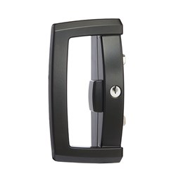 Lockwood Onyx Sliding Door Lock with Internal D Handle Locking, External Slim Pull Locking, Universal Strike and 5 Pin Cylinders in Black - 9A1A2/5PBLK