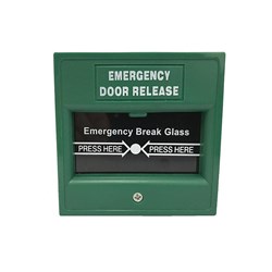 Neptune Break Glass Call Point Emergency Door Release Switch, Green - DWS100G