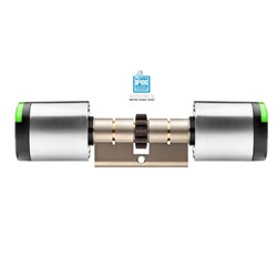 SALTO NEO, Euro Cylinder, Mifare, BLE + HSE, 30 x 30mm, Satin Chrome, G Cam, Black Reader, (IP66)