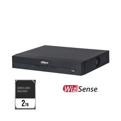 Dahua WizSense AI Series 4 Channel NVR with 4 PoE Ports, 1 HDD Bay, installed with 2TB HDD - DHI-NVR4104HS-P-AI/ANZ-2T
