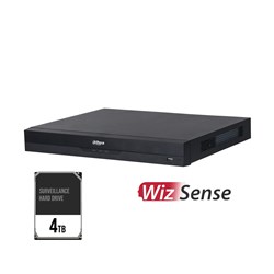 Dahua WizSense AI Series 16 Channel NVR with 16 PoE Ports, 2 HDD Bays, installed with 1x 4TB HDD - DHI-NVR4216-16P-AI/ANZ-4TB