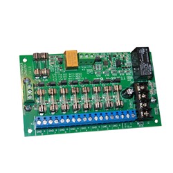 Tactical 8 Way Power Distribution Module, 12VDC with 1Amp Glass Fuses, Monitored fire Trip Input, DIN Rail Mounting - PDM8-12VDC