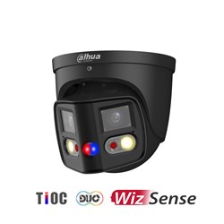 Dahua WizSense TiOC Duo Series 2x4MP Black Dual-Lens Eyeball Network Camera with 2.8mm Fixed Lens, IP67 - DH-IPC-PDW3849-A180-AS-PV-ANZ-BLK
