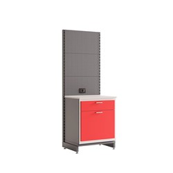 Silca Point Shop Display Unit Single Cabinet With Backing Board One Drawer And Door 69cm - ASP3000