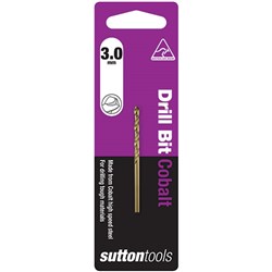 Sutton Heavy Duty Cobalt Alloy Drill Bit, 3.0mm Diameter - D1080300