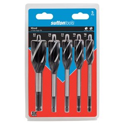 Sutton Auger Bit, 4 Flute, Tungsten Chrome Alloy, 5 Piece Set - D5140005